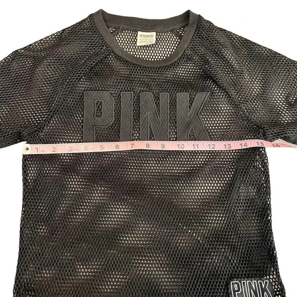 Victoria's Secret PINK Women's XS Black Mesh Raglan T-Shirt Casual - Picture 3 of 9